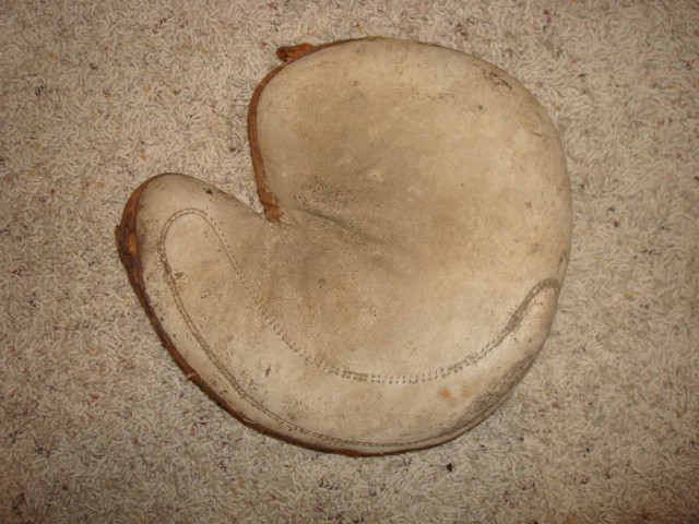 Early 1900's White Crescent Pad Catchers Mitt Front